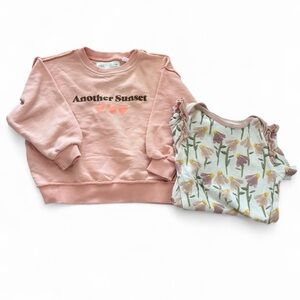 Girls bundle sweatshirt and onesie 18m